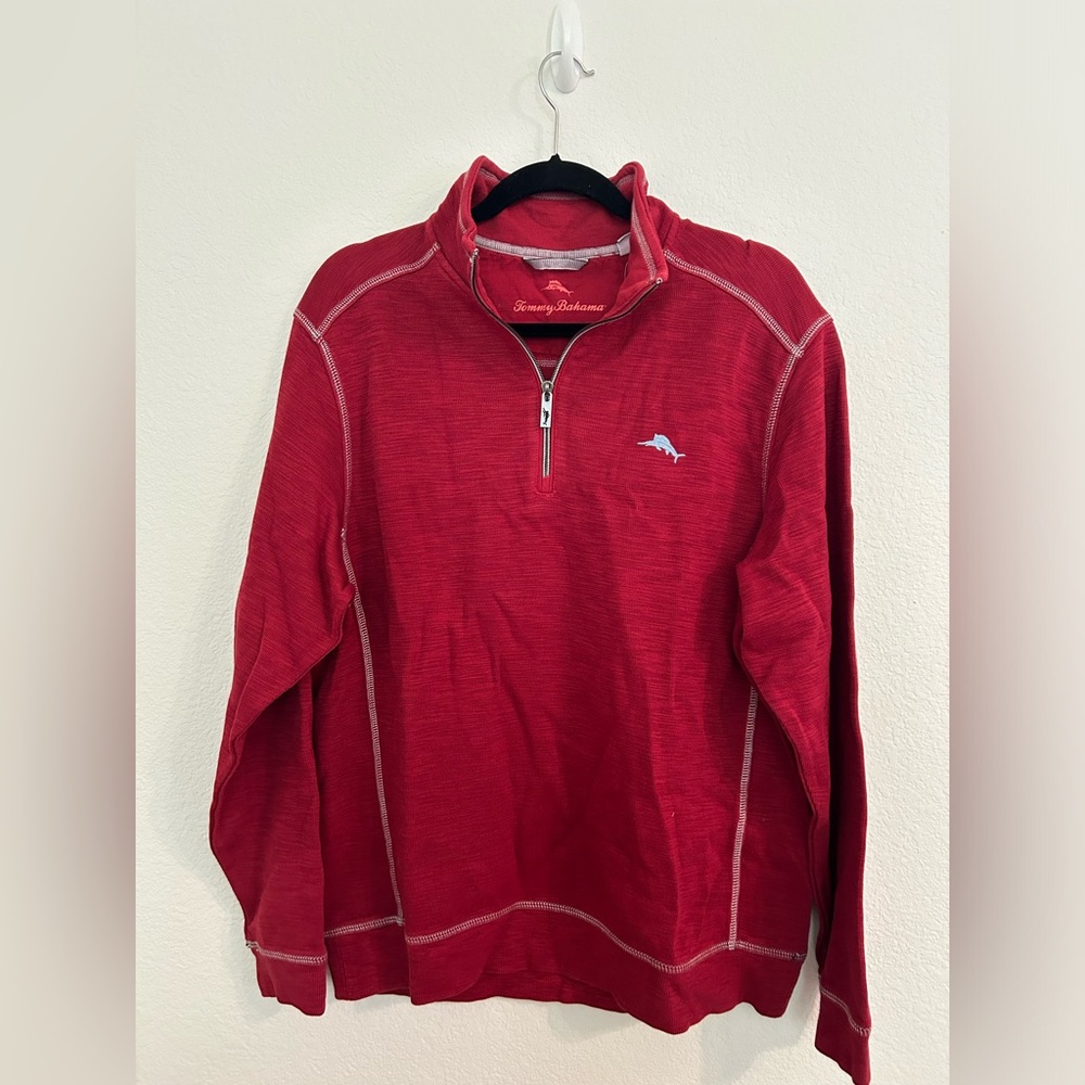 Tommy Bahama Tobago Bay Half Zip Red NWT Size M
